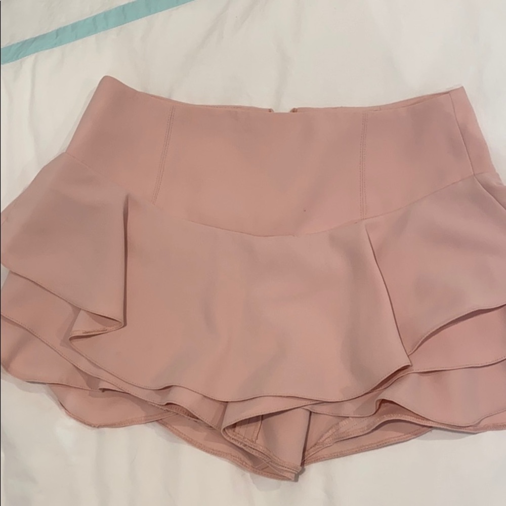 Zara light pink ruffle skirt/skort
